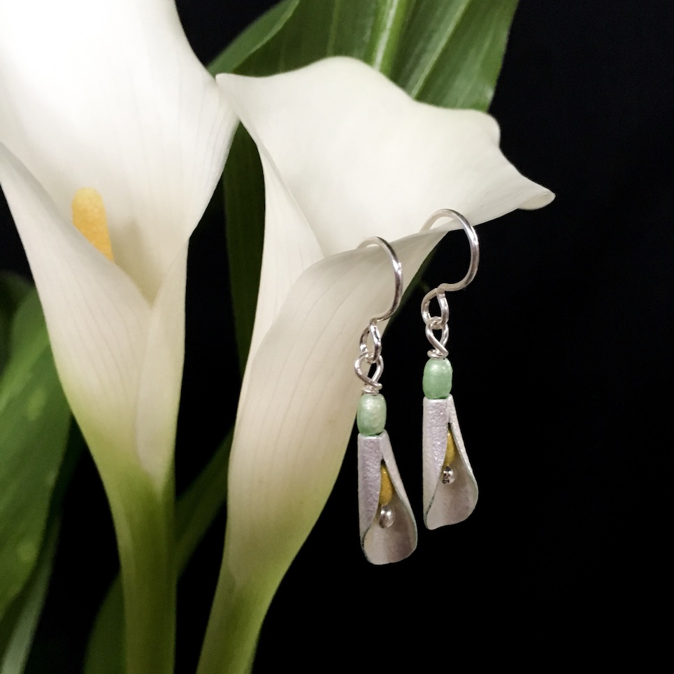 Adele Stewart  Calla LIly Earrings  | McAtamney Gallery and Design store | Geraldine NZ